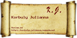 Korbuly Julianna névjegykártya